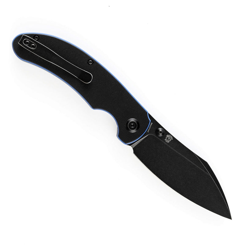 KANSEPT Nesstreet Thumb Stub Knife Black & Blue G10 Handle (3.58''154CM Blade) Karambit Maker-T1039A4