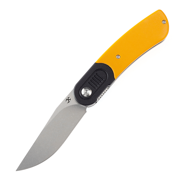 Reverie T2025B7 Stonewashed 154CM Blade Black and Yellow G10 Handle Design by Justin Lundquist