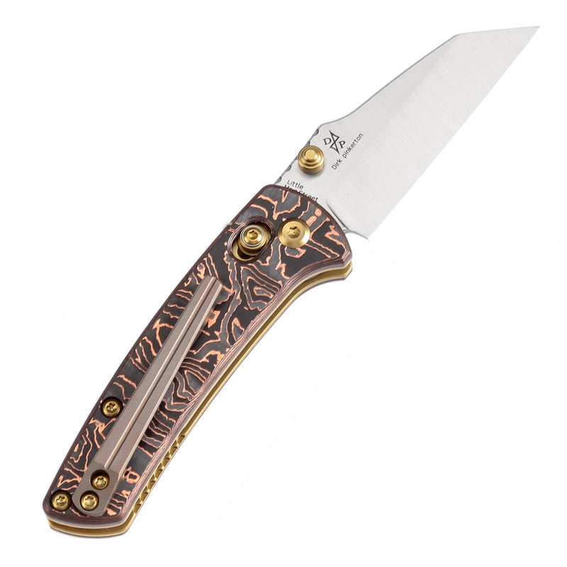KANSEPT Little Main Street Cross Bar Lock Copper Carbon Fiber Handle (2.26'' CPM S35VN Blade) Dirk Pinkerton Design-K2015V2