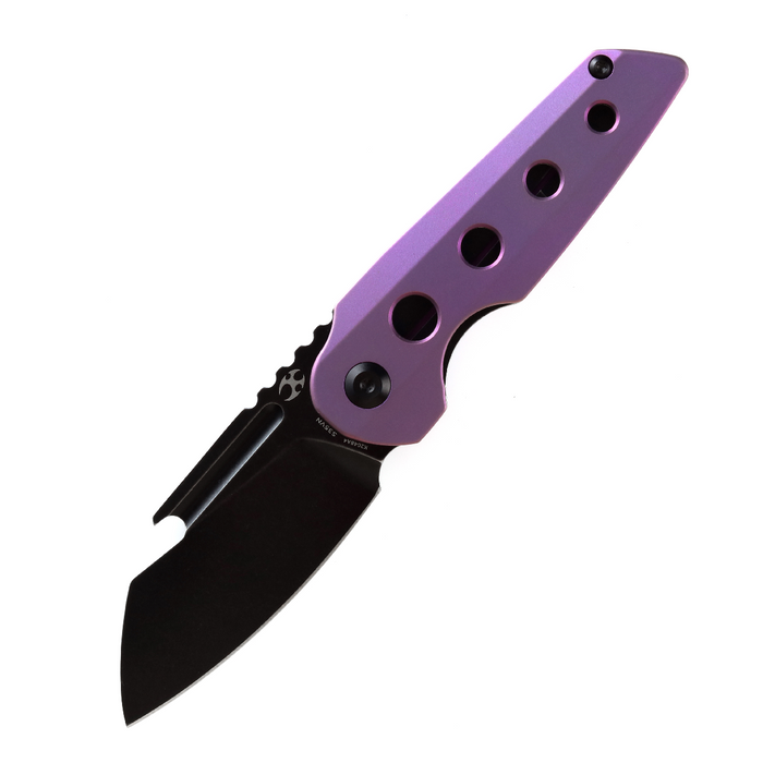 KANSEPT Rafe Flipper Knife Purple Anodized Titanium Handle (2.6'' CPM-S35VN Blade)4T5 Design -K2048A4