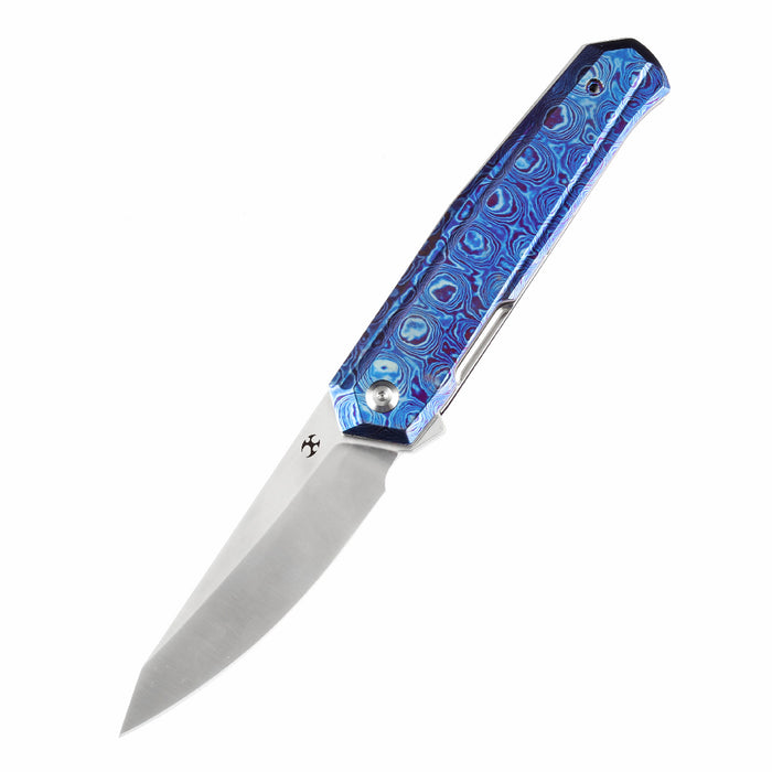KANSEPT Integra Flipper Knife Timascus Handle (3.63''CPM S35VN Blade) JK Knives-K1042B1