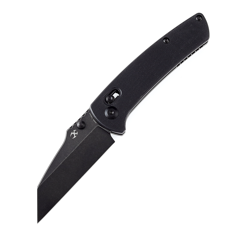 KANSEPT Main Street Thumb Studs/Crossbar Lock Knife Black G10 Handle (3.36''154CM Blade) Dirk Pinkerton Design-T1015V1