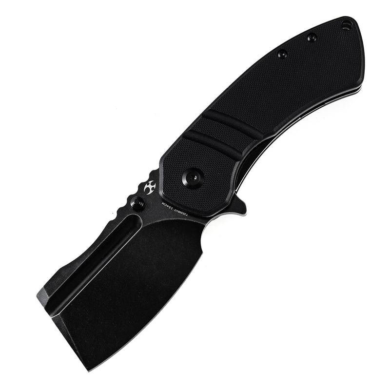 KANSEPT M+ Korvid Thumb Studs/Flipper Knife Black G10 Handle (3.07'‘ 154CM Blade ) Koch Tools Design-T2030B1U