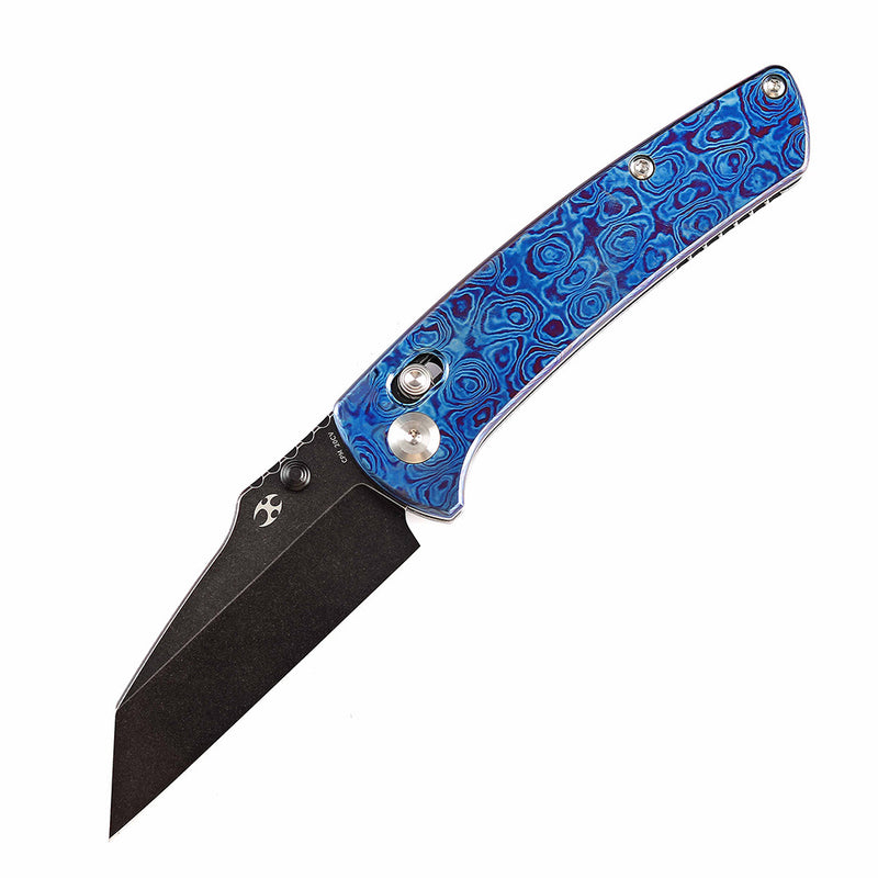 KANSEPT Main Street Thumb Studs/Crossbar Lock Knife  Timascus Handle (3.36''CPM 20CV Blade) Dirk Pinkerton Design-K1015M1