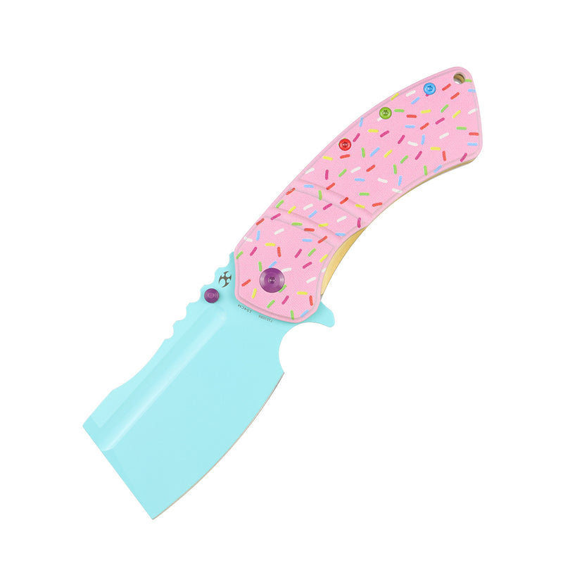 Only for Cutomers outside of US-KANSEPTXL Korvid Flipper Knife G10 with Donut Print  Handle (3.55'' 154CM Blade) Koch Tools Dsign-T1030B6