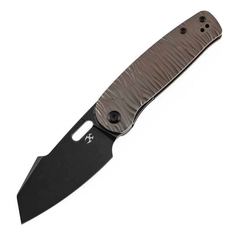 KANSEPT Orlok Thumb Hole Bronze Anodized Titanium with Micro Rock Texture(3.03" CPM S35VN) Terry Cour II Design- K2111A4