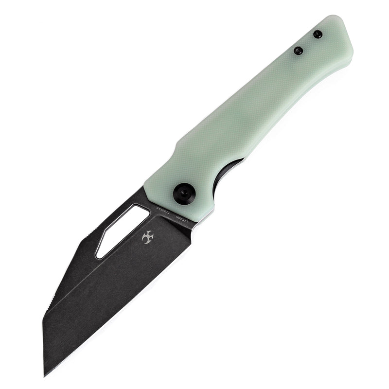 KANSEPT Egress T1033A6 Black Stonewashed 14C28N Jade G10 Handle with Nitch Designs Design