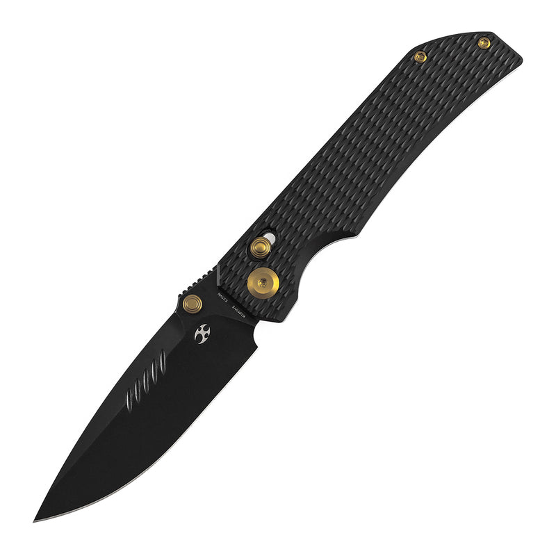KANSEPT Eaglestrike Crossbar Lock Knife Black Anodized Titanium with Diamond Pattern Handle(3.73'' CPM S35VN Blade) James Lowe Design-K1095V6