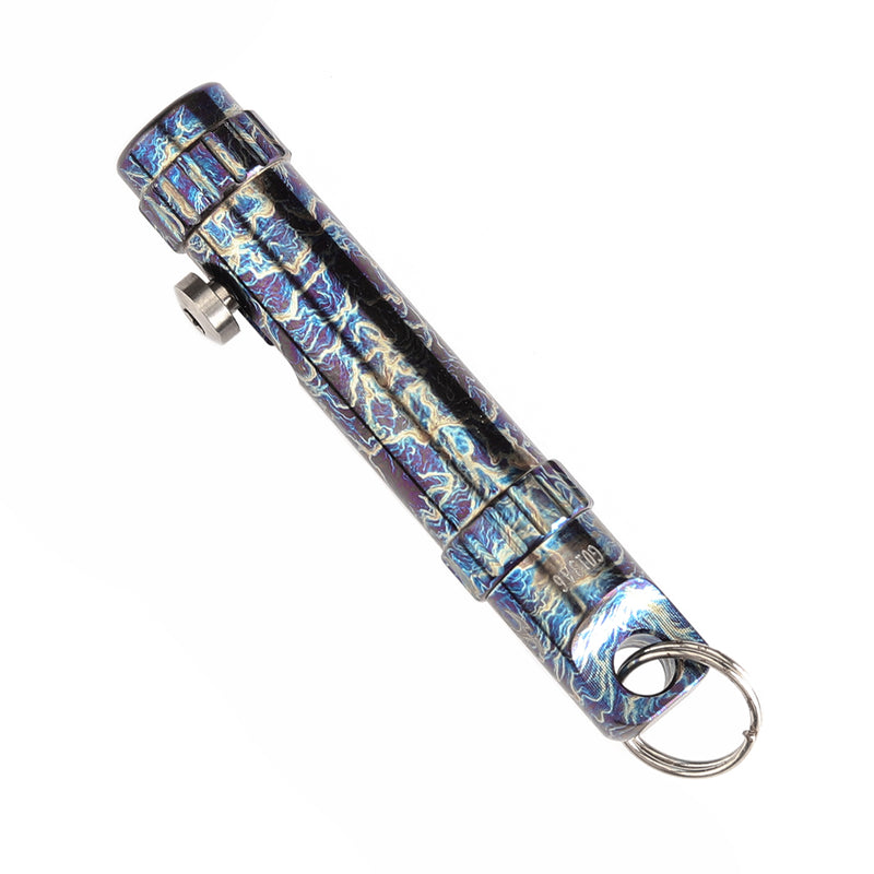 Kansept EDC Bolt Fidget G013A6 Titanium with Lightning Strike Finish with Bolt Mechanism for Stress Relieving with Key Chain for Lanyard Hole-Kevin Passon Designed