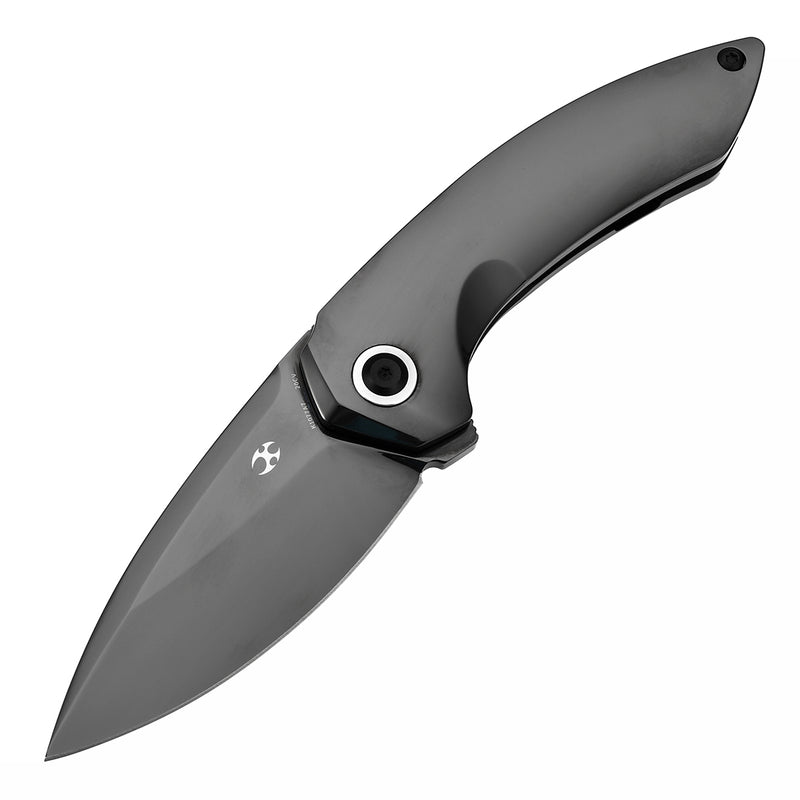 ODD 21 Frame Lock Mirrior DLC Titanium Handale (3.08'' Mirror DLC CPM20CV Blade with Tuff Knives Design K1077A7