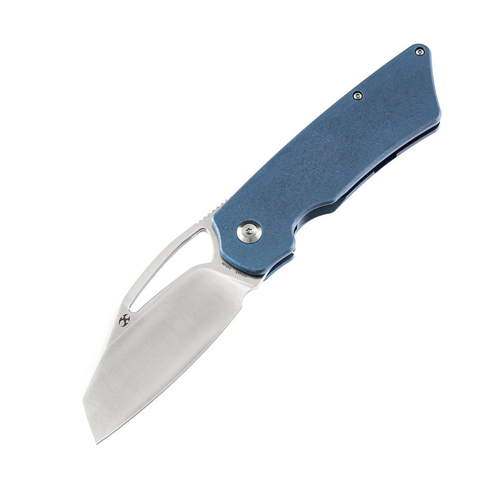 Goblin XL K1016A5 Marshall Noble Blue Anodized Titanium with Orange Peel Finish Handle Satin CPM-S35VN Blade