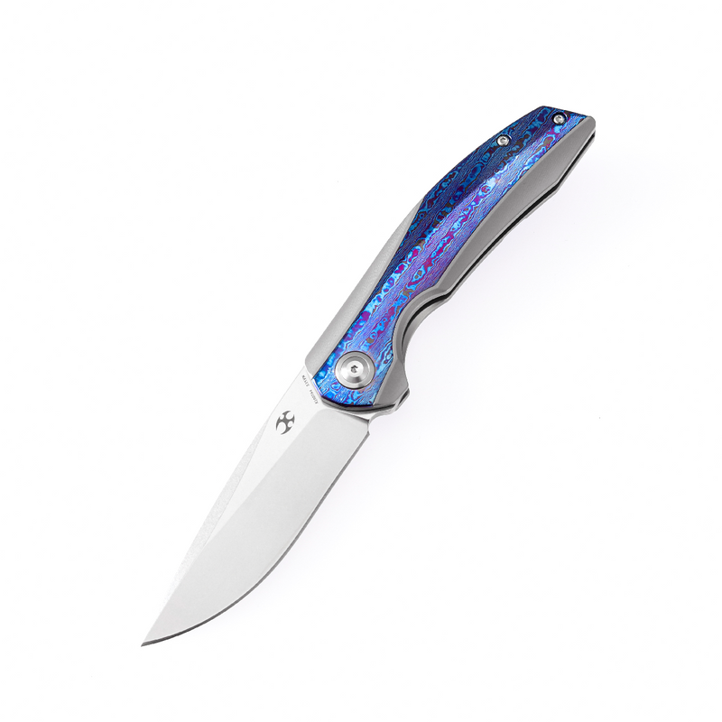 KANSEPT Accipiter  Flipper Knife Titanium +Timascus  Handle (3.5'' CPM-S35VN Blade)Kim Ning Design -K1007A4