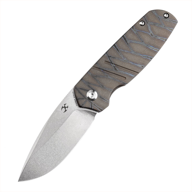 KANSEPT Turaco K2049A4 Stonewashed CPM-S35VN Blade Tiger Stripe Flamed Titanium Handle Jared Price Design