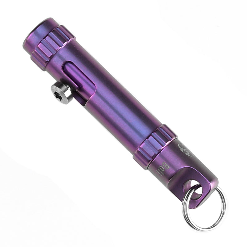 Kansept EDC Bolt Fidget G013A5 Purple Anodized Titianium with Bolt Mechanism for Stress Relieving with Key Chain for Lanyard Hole-Kevin Passon Designed