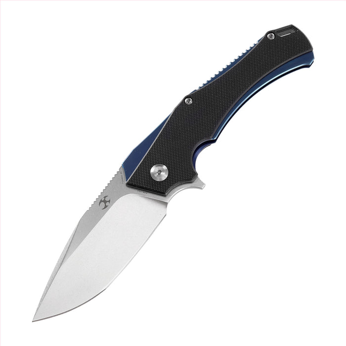 Hellx T1008A1 Tacitical Utility Pocket Knife with Stonewashed D2 Blade Black G10 Handle