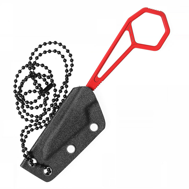 KANSEPT HEX Fixed Blade 1.9''Blade Red Coating 14C28N with Kydex Sheath  Ostap Hel Design -G001R1