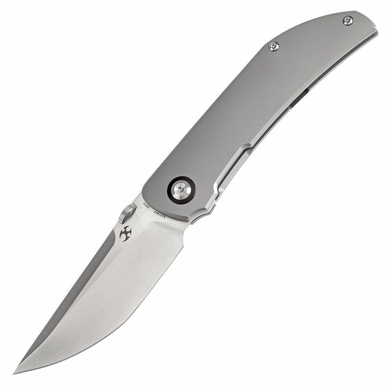 KANSEPT Tarkin Frame Lock Knife Bead Blasted Titanium Handle (3.36'' CPM20CV Blade) Matthew Christensen Design - K1078A1