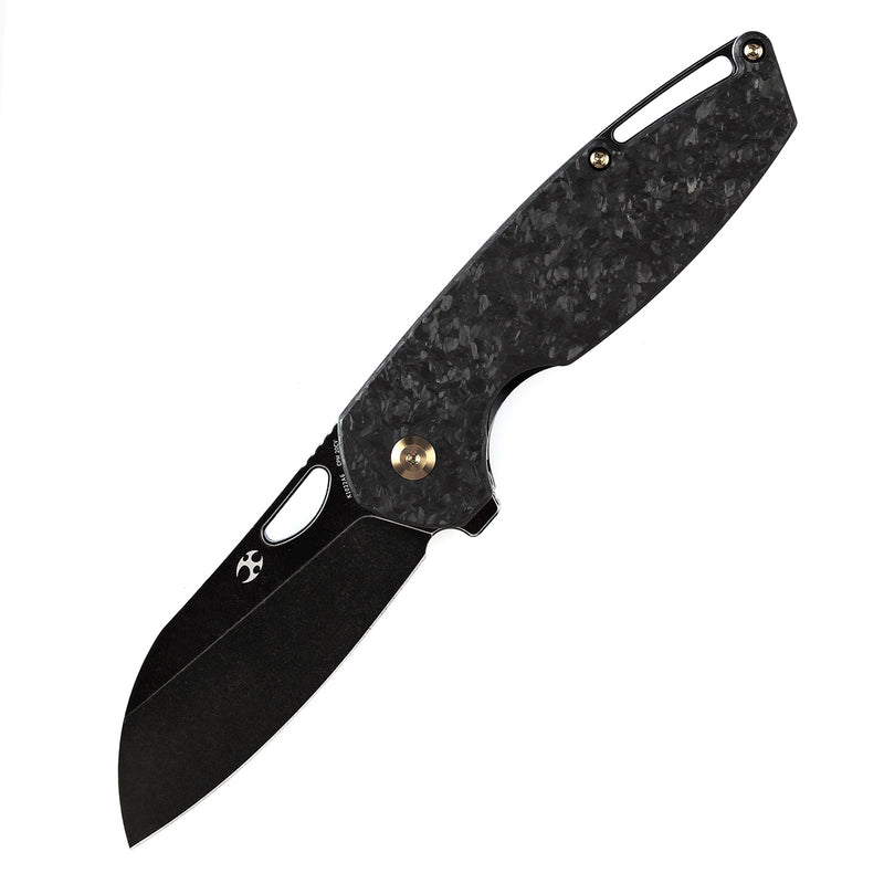 KANSEPT Model 6 Flipper/Thumb Hole Knife Shred Carbon Fiberr Handle (3.1'' CPM 20CV Blade) -K1022A6