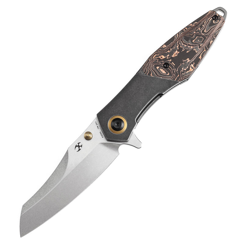 KANSEPT Thumb Stub Mistaken Blackwash Titanium and Copper Carbon Fiber (3.15" CPM 20CV) Jonathan Styles Design- K1053A1