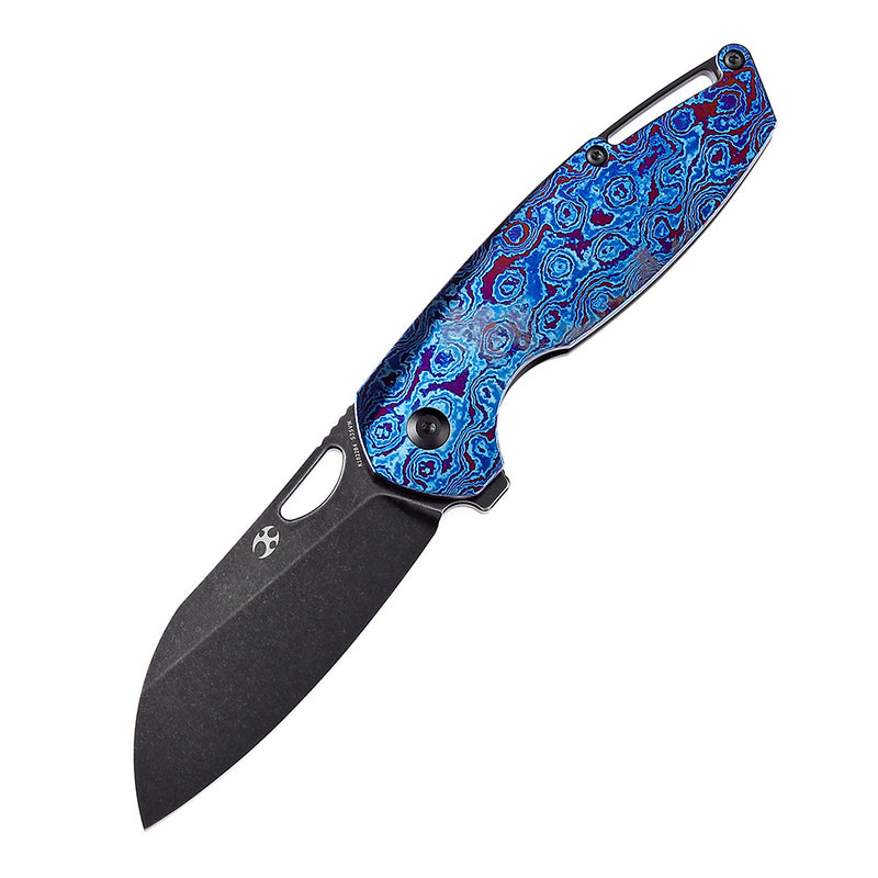 Model 6 K1022B4 Black Stonewashed CPM-S35VN Blade Timascus + Black Anodized Titanium Handle Designed  by Nick Swan