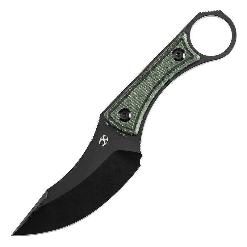 KANSEPT Niko Fixed Knife Green Micarta Handle (3.54''D2 Blade ) with Sheath Marco Knives Design -G004A2