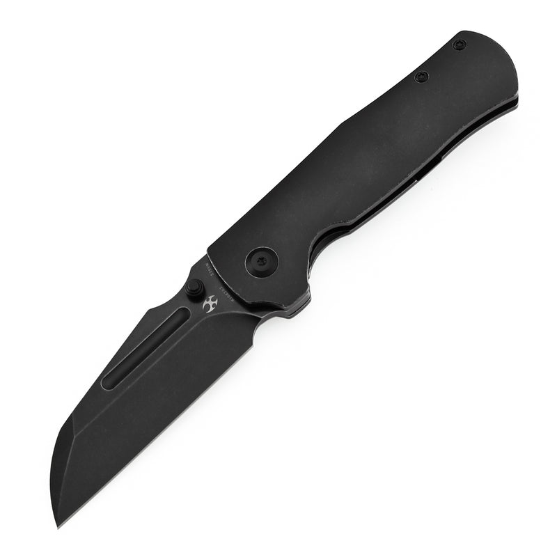 KANSEPT Dreadnaught Thumb Stubs Blackwash Titanium Handle (3.49''CPM S35VN Blade ) Daniel Sparhawk Design -K1082A2