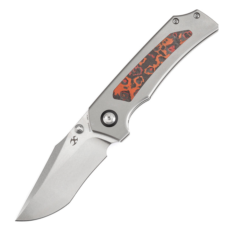 KANSEPT Fermi FatCarbon MarsValley Carbon Fiber Handle (3.11" CPM 20CV Blade) Burchtree Designs-K1122A3