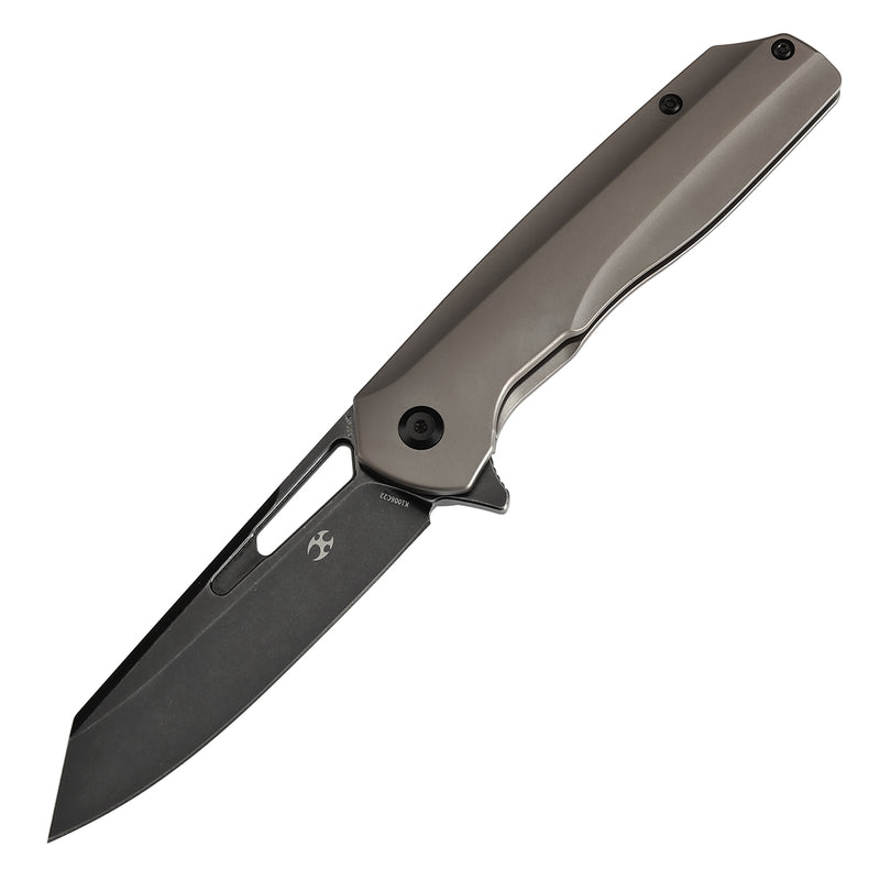 KANSEPT Shard Thumb Hole Bronze Anodized Titanium Handle (3.46" CPM-S35VN Blade) Kim Ning Design- K1006C22