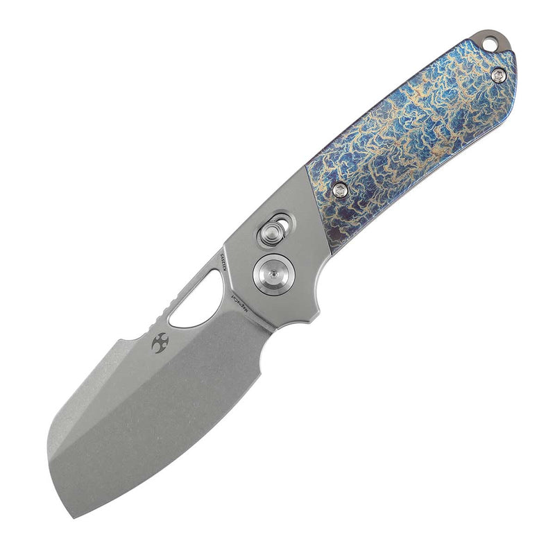 Kansept Nahual | Crossbar Lock | Beadblasted Titanium & Lightning Strike Finish Ti | 2.95" Magnacut Blade | Javier Garcia Design | K2125V5