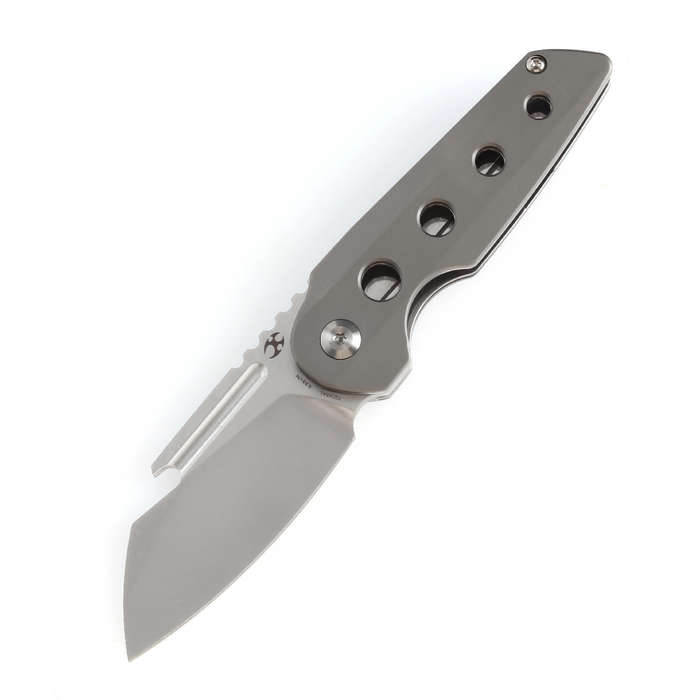 KANSEPT Rafe Flipper Knife Bead Blasted Titanium Handle (2.6''  CPM-S35VN Blade) 4T5 Design-K2048A1