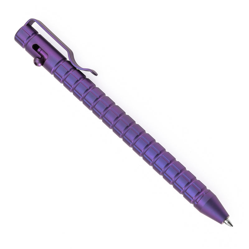 Kansept EDC Scavenger Bolt Action Purple Anodized Titanium Pen with Frag Pattern Designed by Kevin Passon-G013H6