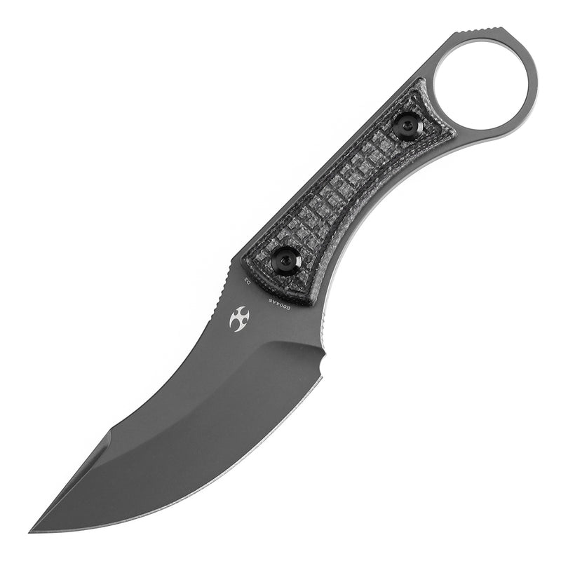 KANSEPT Niko Fixed Knife Black Micarta Handle (3.54''D2 Blade ) with Sheath Marco Knives Design -G004A6