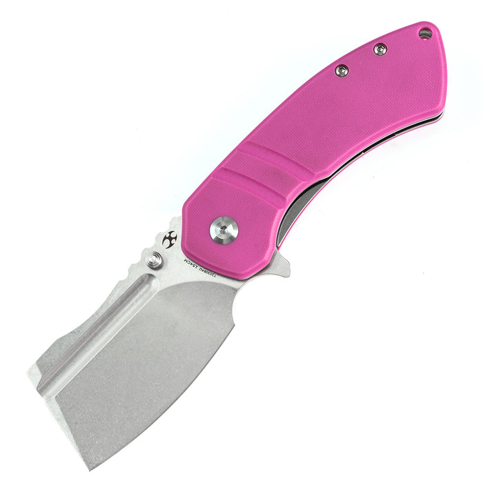KANSEPT M+ Korvid Thumb Studs/Flipper Knife Pink G10 Handle (3.07'‘ 154CM Blade ) Koch Tools Design-T2030B4U