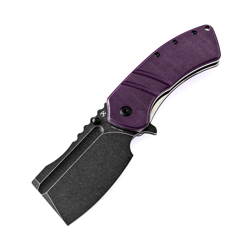 KANSEPT XL Korvid Thumb Stub Purple G10 Handle (3.55" 154CM Blade) Designed by Koch Tools-T1030A4