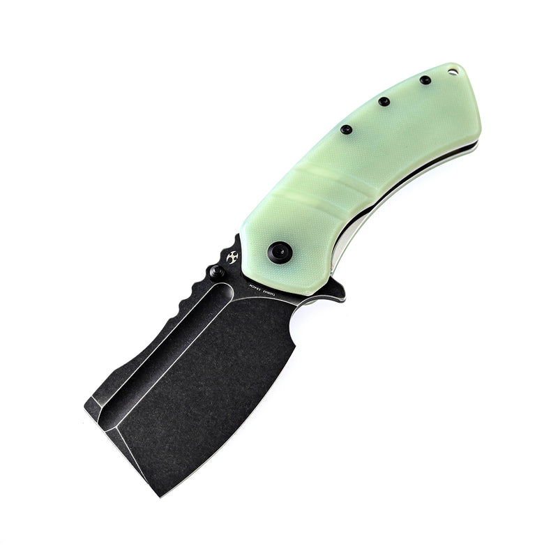 KANSEPT XL Korvid Thumb Stub Jade G10 Handle (3.55" 154CM Blade)Designed by Koch Tools-T1030A3