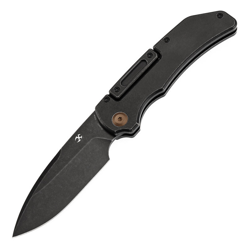 KANSEPT Hazard Bali Lock Knife Blackwash Titanium Handle(3.63" CPM S35VN Blade)Steven Dunnuck Design-K1104H3