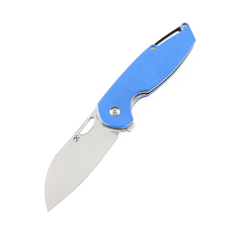 KANSEPT Model 6 Flipper/Thumb Hole Knife Blue G10 Handle (3.1'' 154CM Blade) -T1022A3
