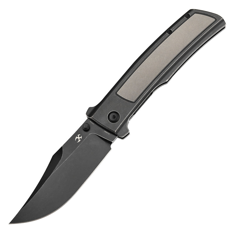 KANSEPT Bison Thumb Stub Blackwash Titanium Handle 4.25" CPM S35VN Blade) with Ray Laconico Knives Design-K1108B1