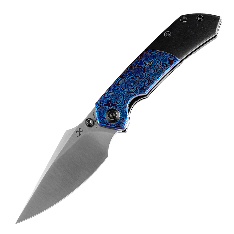KANSEPT Fenrir Front Flipper/Thumb Stud Knife Titanium + Timascus Handle (3.48'' CPM-S35VN Blade) Greg Schob Design-K1034A7