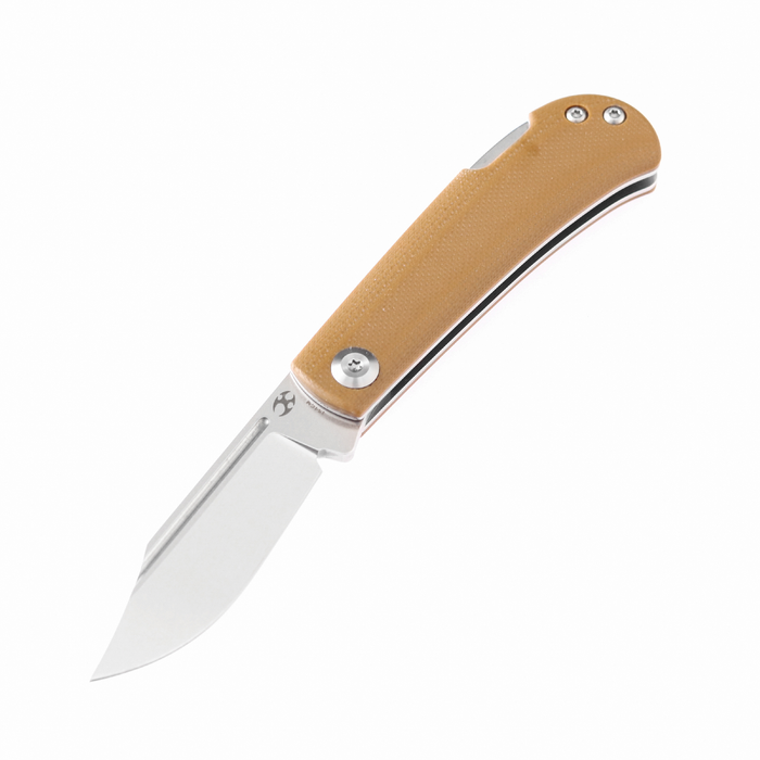KANSEPT Wedge Back Lock Knife Yellowish-Brown G10 Handle (2.45'' 154CM Blade) Nick Swan Design-T2026B9