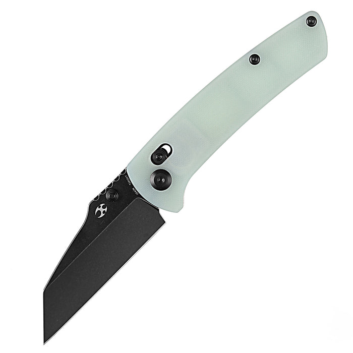KANSEPT Main Street Thumb Studs/ Crossbar Lock Knife Jade G10 Handle (3.36'' 154CM Blade) Dirk Pinkerton Design-T1015V7