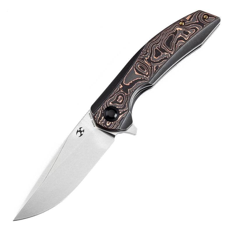 KANSEPT Accipiter Titanium and Copper Carbon Fiber Handle (3.50" CPM S35VN Blade) Kim Ning Design-K1007E2