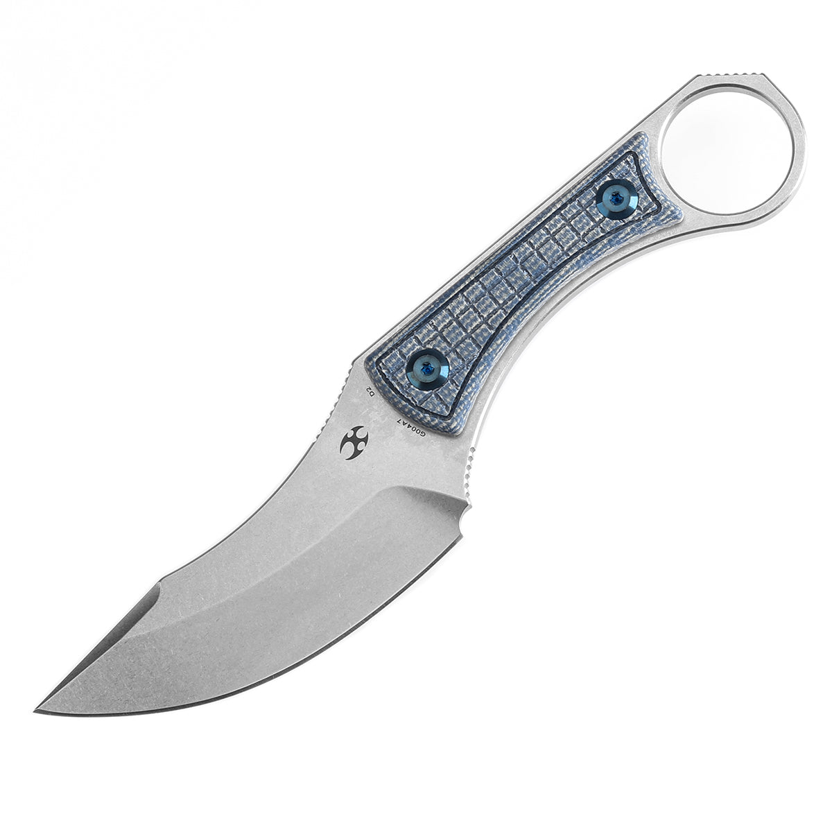 KANSEPT Niko Fixed Knife Blue Micarta with Frag Pattern Handle