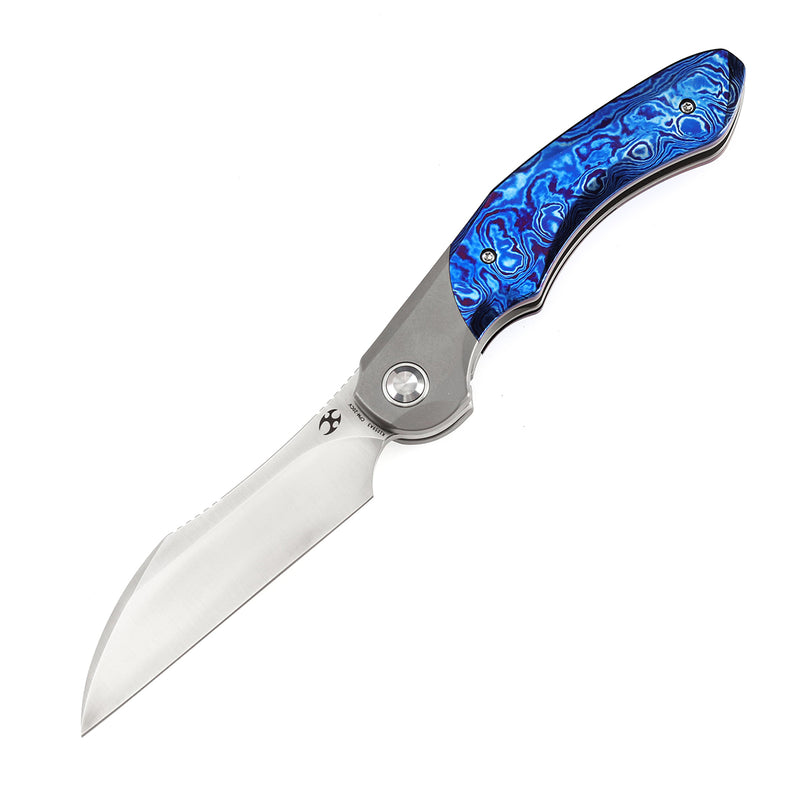KANSEPT Cosmos Flipper Knives Titanium + Timascus( 3.58''CPM 20CV Blade)Munko Knives Design-K1059A3