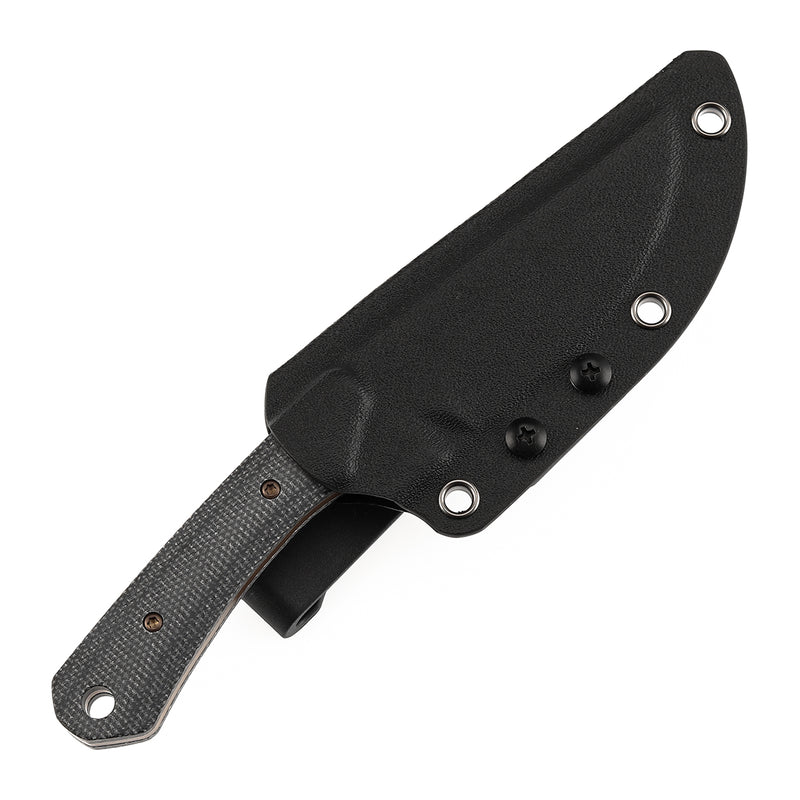 KANSEPT Flank Fixed Blade Black Micarta Handle (3.69'' Rose Gold Coated  D2 Blade) TuffKnives Designed- G006A3