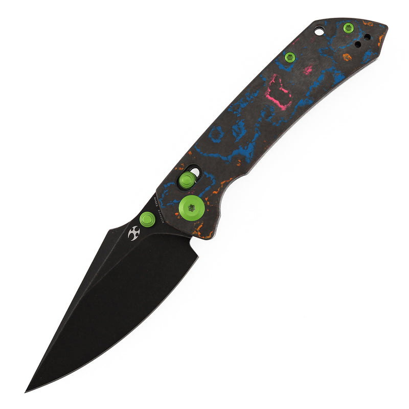 KANSEPT Fenrir Crossbar Lock Knife 80S Camo Carbon Fiber Handle (3.48'' CPM S35VN Blade) Greg Schob Design - K1034V4