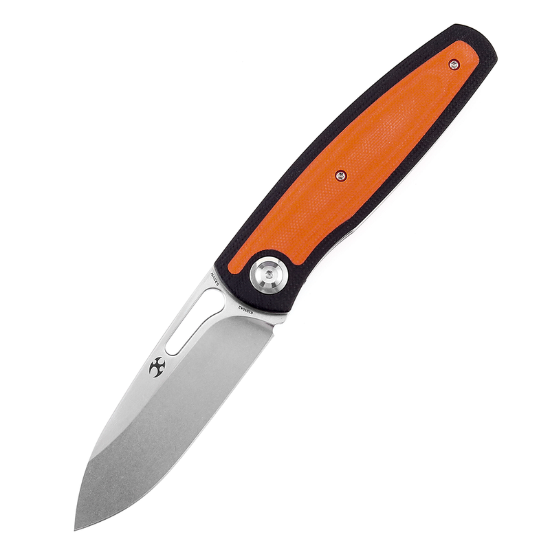 KANSEPT Mato K1050A2 Stonewashed CPM-S35VN Blade Black and Orange G10 Handle with Villella Knives Design