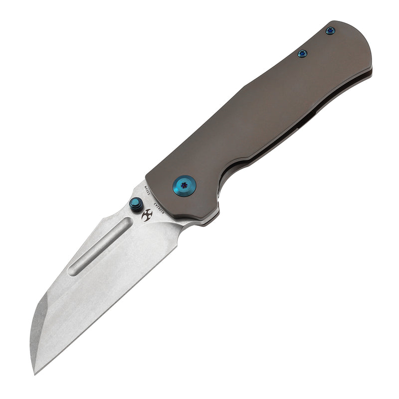 KANSEPT Dreadnaught Thumb Stubs Bronze Anodized Titanium Handle (3.49''CPM S35VN Blade ) Daniel Sparhawk Design -K1082A3