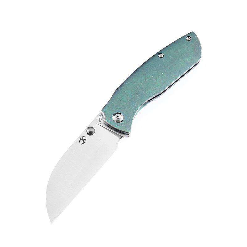KANSEPT Convict K1023B3 CPM-S35VN  Blade Green Anodized Titanium  Handle with Sheepdog Knives Design