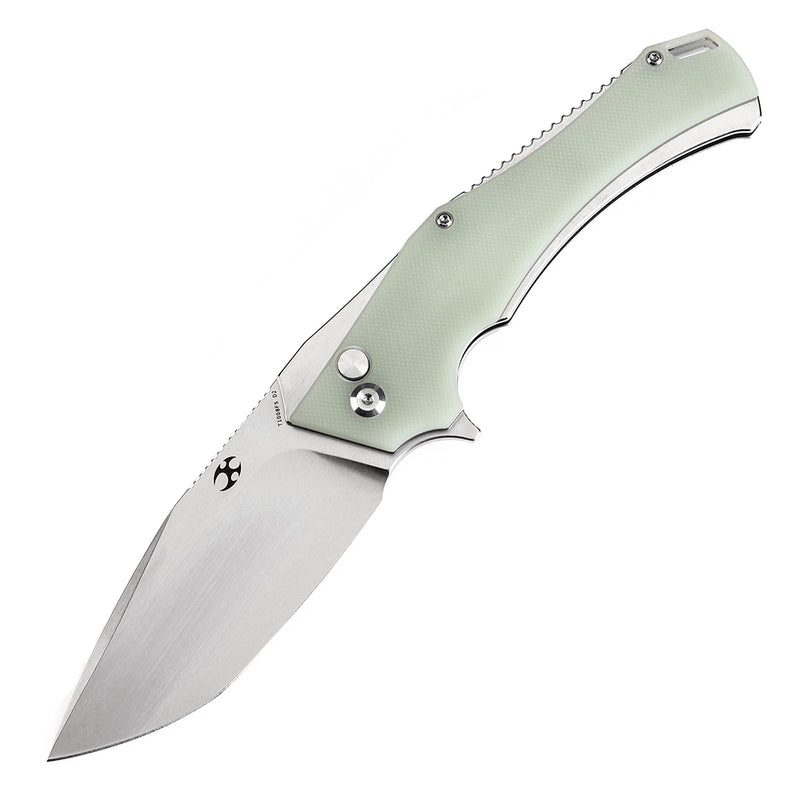 KANSEPT Hellx Button Lock Jade G10 Handle (3.6''D2 Blade ) Mikkel Willumsen Design - T1008F5